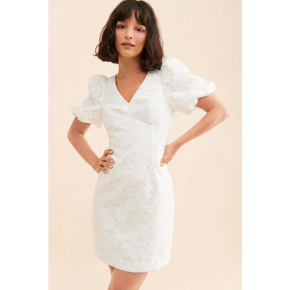 Anthropologie x Lilly Pulitzer - Puff Sleeve Mini Floral Embroidery, Size 10